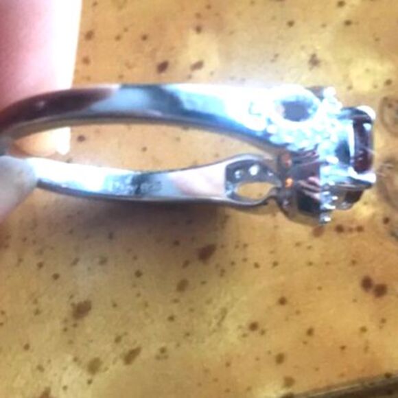 Natural Cherry Citrine Sterling Silver Ring Set Size 7 - Picture 5 of 7